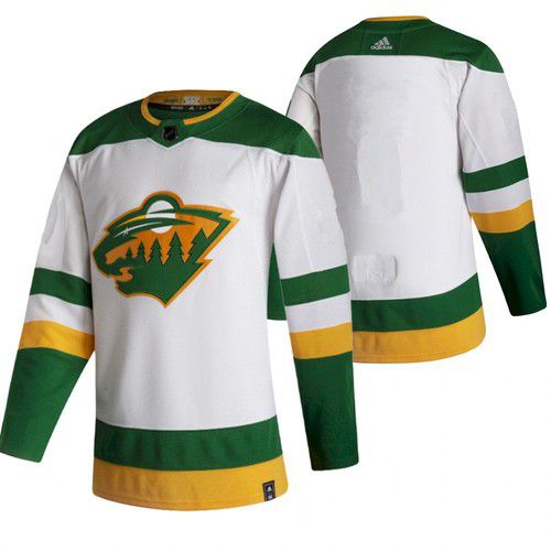Men Minnesota Wild Blank White NHL 2021 Reverse Retro jersey->minnesota wild->NHL Jersey